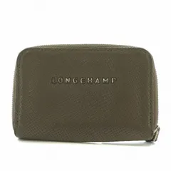 ロンシャン LONGCHAMP 小銭入れ コインケース レザー ラウンドファスナー ロゴ シルバー金具 茶色 ブラウン /XZ ■GY11のサムネイル