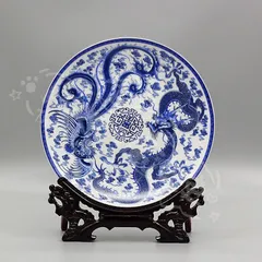 青花龍鳳呈祥瓶 水養花瓶 陶磁器 コレクション 現代工芸品 美術品 装飾