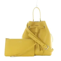フルラ FURLA STACY ステイシー 2WAYバッグ ハンド ショルダー レザー 巾着 黄色 イエロー 768524 /RI ■OS