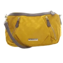 ラシット 総柄 ナイロン ミニショルダーバッグ ロゴ オレンジ 茶色