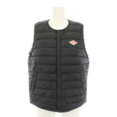 ダントン DANTON インナーダウンベスト アウター 前開き ロゴパッチ 36 黒 ブラック JD-8645 /YT