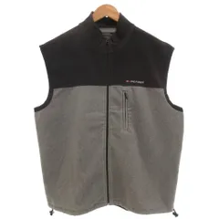 トミーヒルフィガー TOMMY HILFIGER フリースベスト フルジップ XL グレー 黒 ブラック /NU ☆AA★