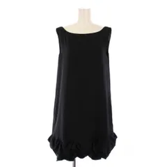 フォクシー FOXEY DAISY LIN ワンピース ミニ ノースリーブ フリル 40 黒 /BM