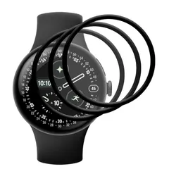 対応 Google Pixel Watch 4 45mm フイルム 【3枚セット-高 品質】 グーグル ピクセルウォッチ 4 45mm 保護 フィルム 画面保護シート 液晶シール カバー 液晶保護 ソフト 【 PET複合材 炭素繊維 3D曲面カバー 耐衝撃 超