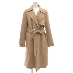 セオリー Theory チェスターコート ロング ボタンレス リボンベルト カシミア混 S 茶 ライトブラウン /GV ■GY19