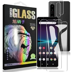 Xperia 1 IV SO-51C SOG06 フィルム 【2+2枚セット- AGC旭硝子】 エクスペリア 1 IV ガラスフイルム 【2枚】+ レンズフィルム 【2枚】 Xperia1 IV 5G 第4世代 液晶保護フィルム さらさら 強化ガラス レンズ保