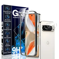 対応 Google Pixel 9 pro XL フイルム【2+2+1枚セット-国産AGC旭硝子 - 高 品質 】グーグルピクセル 9 pro XL ガラスフイルム + レンズ 保護フィルム+ガイド枠付き Google Pixel9pro XL 液晶 保護フィ