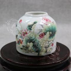 新年ギフト磁器 ハス花鴛鴦紋 筆洗 書道具 文房具 現代工芸品 美術品 置物CZW1207P128