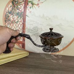 新年ギフト銅製 禅意茶壺 提梁壺 煎茶器 茶道具 工芸品 置物