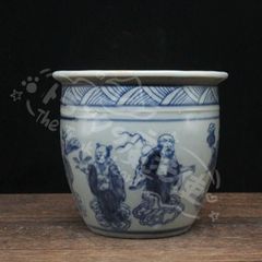 新年ギフト磁器 八仙缶 陶磁器 茶道具 現代工芸品 美術品 装飾品 置物CZW1207P410