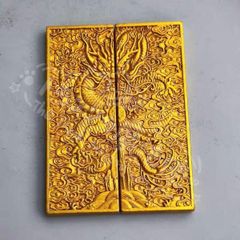 新年ギフト明朝 双龍トークン 書道具 文房具 現代工芸品 美術品 置物CZW1207P347