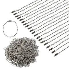 【人気商品】WeBirth ボールチェーン キーホルダー 100本入り シルバー【選べる全4カラー カラバリ豊富！】大容量 コネクター付き 12cm ボール径2.4㎜ キーホルダー アクセサリーパーツ ハンドメイド DIY作品 推し活 大容量 カラー ゴールド