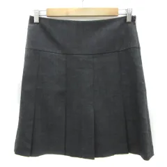オールドイングランド OLD ENGLAND ボックスプリーツスカート ひざ丈 無地 8 L ダークグレー /YS10