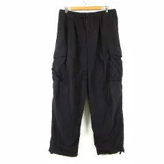 ユニクロ UNIQLO ユー U ワイドフィット パラシュート カーゴパンツ イージーパンツ L 黒 ブラック