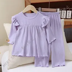 新品未使用 パジャマ 女の子 男の子 ルームウェア キッズ パジャマ 長袖 可愛い カブス柄 春 夏 秋 冬 子供服 寝巻き 部屋着 寝間着 2点セット 通気 柔らかい100 110 120 130 140cm  CZW1207P495