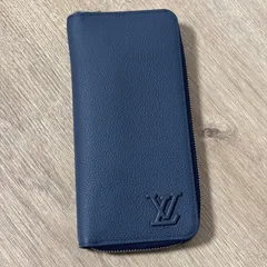 極美品　LOUIS VUITTON ルイヴィトン　アエログラム　ジッピーウォレットヴェルティカル　長財布　ネイビー