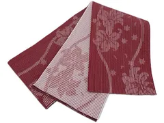 着物美人 送料込み 浴衣帯 長尺 日本製 半幅帯 四寸帯 細帯 夏帯 帯 浴衣帯赤 半幅帯赤 浴衣帯白 半幅帯白 浴衣帯百合 半幅帯百合 浴衣帯くすみ 半幅帯くすみ 浴衣半幅帯 浴衣帯女性 半幅帯女性 浴衣帯女の子 【 臙脂 白 百合 】m461333k7