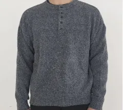 (新品)(配送料込み価格)メンズ ヘンリーネック ニット