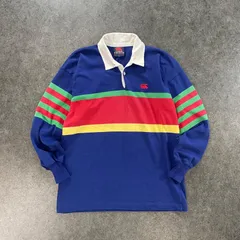 オーストラリア製 90s Vintage Canterbury of New Zealand L/S Rugby Shirt Multicolore カンタベリー 長袖 ラガーシャツ ロゴ刺繍 ボーダー マルチカラー ヴィンテージ ビンテージ 46