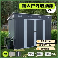 即決】物置 プレハブ 屋外 スチール 倉庫 戸外収納庫 前後傾斜選べる 