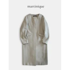 martinique マルティニーク ノーカラーコート ウール100％ 上質 ミニマル ベージュ フォーマル 通勤 きれいめ アウター