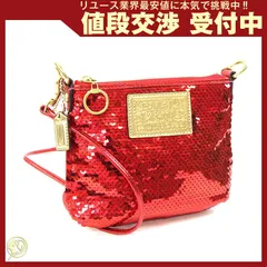  コーチ ショルダーバッグ ポピー レッド スパンコール
