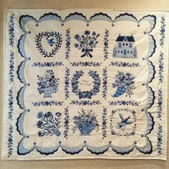 ハッピーキルティング!🌹🏠ボルチモアキルトのタペストリー・カバー(約97cm×106cm)