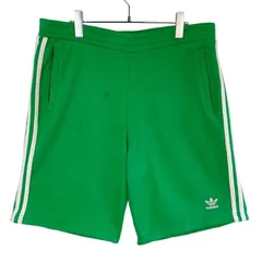 アディダスオリジナルスAdidasoriginalsスウェットショーツハーフパンツショートパンツトレフォイルロゴ刺繍ワンポイント3本線スリーストライプ緑グリーン白ホワイトスポーツアウトドアHIPHOPヒップホップvintageヴィンテージ51031
