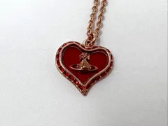 ◆VivienneWestwood ヴィヴィアンウエストウッド ネックレス ペトラ ハート 赤 ピンクゴールド 箱・袋など付属 中古◆16789★