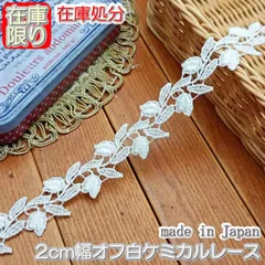 これで最後★2cm幅オフ白のケミカルレース(6m)