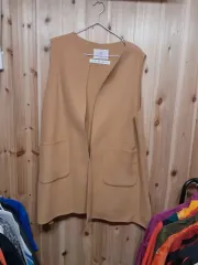 フィンガーメイド ウール ベスト キャメル フリーサイズ