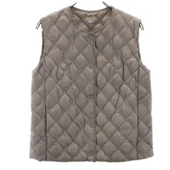 美品 UNIQLO ユニクロ パフテックキルティング ベスト S グレー系 中綿 収納袋付き レディース 古着