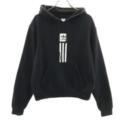 adidas Originals アディダスオリジナルス トレフォイルロゴ 長袖 スウェットパーカー XS ブラック 裏起毛 プルオーバー メンズ 古着