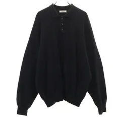 FREAK'S STORE フリークスストア 長袖 コットンニット ポロシャツ F ブラック メンズ 古着