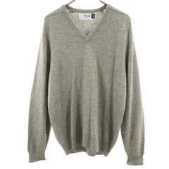 Pringle of Scotland プリングルオブスコットランド 80s ウール100％ ヴィンテージ 長袖 Vネック セーター 42 グレー ニット メンズ 古着