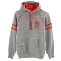 70s 80s USA製 カレッジ ヴィンテージ 長袖 スウェットパーカー S グレー 裏起毛 メンズ 古着