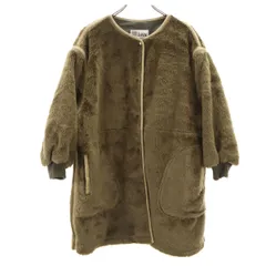 美品 JaVa ジャバ フェイクファー ブルゾン L カーキ レディース 古着のサムネイル