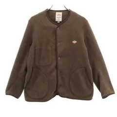 Danton ダントン 日本製 ノーカラー フリースジャケット 34 ブラウン レディース 古着