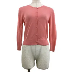 エムプルミエ M-Premier カーディガン ニット クルーネック 七分袖 34P ピンク