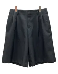 コムデギャルソン COMME des GARCONS HOMME PLUS Pleats Short Pants プリーツ ショート パンツ ジップフライ ワイド 短パン ハーフパンツ 黒 無地 ハーフパンツ ブラック Mサイズ 104MB-404