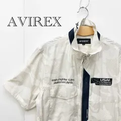 ＡＶＩＲＥＸ アヴィレックス ナイトホーク スタンド ジップ シャツ ６１０５０９３ M ホワイト 半袖 ナイロン メンズ