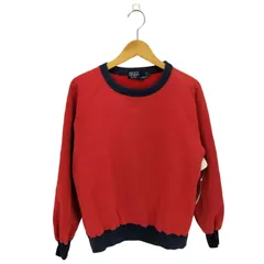 ポロバイラルフローレン Polo by RALPH LAUREN 90-00s Vガゼット ツートーンカラー右腕ロゴ刺繍 クルーネック スウェットトレーナー レディース  S