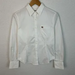 Polo Jeans Company ポロジーンズ 長袖 シャツ ロゴ刺繍 ホワイト Lサイズ レディース 古着 アメカジ ストリート