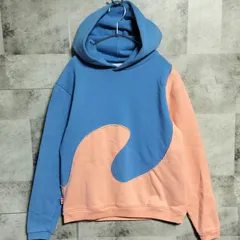 ERL イーアールエス　SWIRL FLEECE HOODIE　サイズ14A S〜Mサイズ　ブルー/オレンジ　プルオーバー パーカー　ヘビーウェイト　裏起毛