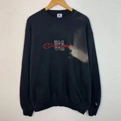 90s Champion チャンピオン スウェット トレーナー 刺繍ロゴ ブラック XLサイズ メンズ 古着 アメカジ ストリート