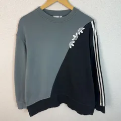 adidas アディダス スウェット トレーナー 切り替え ロゴ Mサイズ メンズ 古着 ストリート スポーツMIX