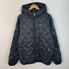 FILA フィラ 中綿ジャケット ブルゾン フルジップ ロゴプリント ブラック LLサイズ メンズ 古着 ストリート スポーツMIX テック系