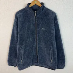 90s old WOOLRICH ウールリッチ フリース ジャケット フルジップ ロゴ刺繍 ブルーグレー Lサイズ メンズ 古着 アメカジ アウトドア