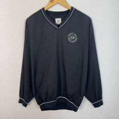 ZOY ゾーイ プルオーバー Vネック ロゴプリント ブラック 2サイズ メンズ 古着 スポーツMIX ゴルフ