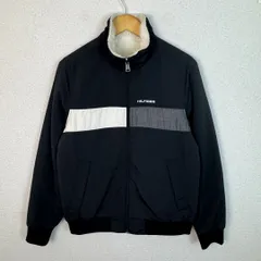 TOMMY HILFIGER トミーヒルフィガー リバーシブル ボア ジャケット ロゴ刺繍 ブラック メンズ 古着 ストリート アメカジ